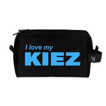I LOVE MY KIEZ - Recycled Toiletry Zip Bag - black - Front