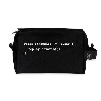 Overthinking Loop - T-shirt amusant sur le codage et la vie - Trousse de toilette en tissu recyclé - noir - Devant
