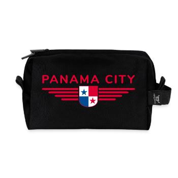 Panama City T-Shirt Design - Recycled Toiletry Zip Bag - black - Front