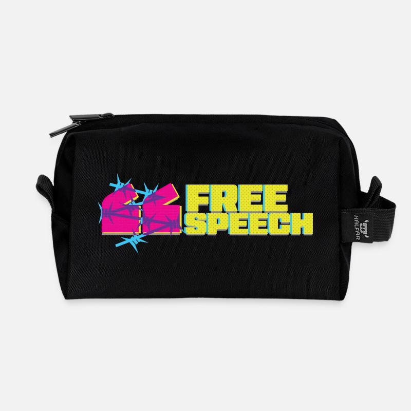 Lebendiges Graffiti-T-Shirt-Design mit freier Rede - Recycelte Kulturtasche - Schwarz