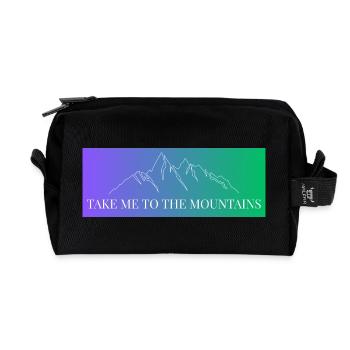 Mountain Range in Gradient - Take me to the Mountains - Recycled Toiletry Zip Bag - black - Front