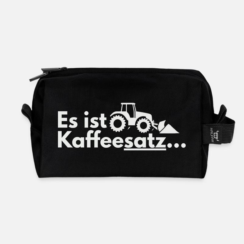 Kaffee-Ernte Traktor Motiv - Recycelte Kulturtasche - Schwarz