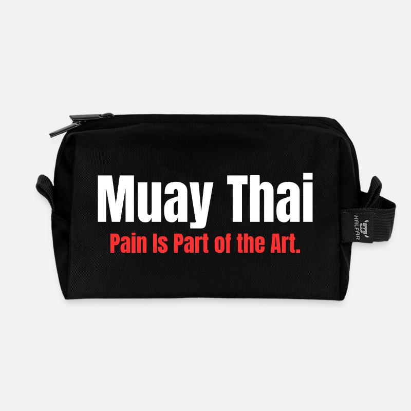 Eight Limbs. One Mind. | Muay Thai - Recycled Toiletry Zip Bag - black