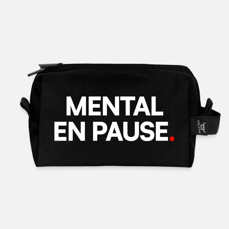 Mental pause - Recycled Toiletry Zip Bag - black