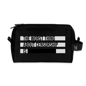 Le pire dans la censure, c’est l’ironie amusante - Trousse de toilette en tissu recyclé - noir - Devant