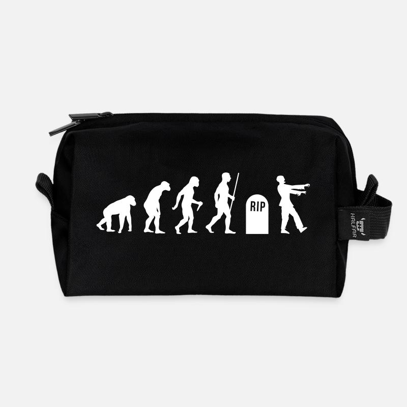 Zombie Evolution Zombi - Recycled Toiletry Zip Bag - black