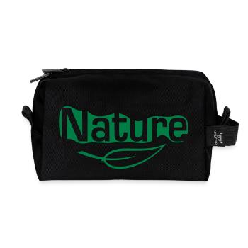 nature - Recycled Toiletry Zip Bag - black - Front