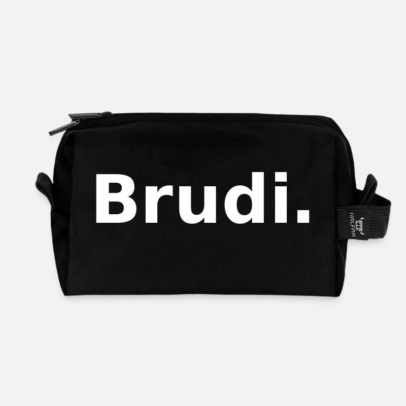 BRUDI. Der liebe Bruder aka Brudi - Recycelte Kulturtasche - Schwarz