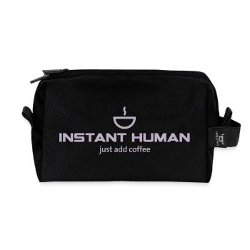 Instant Human - just add coffee - Recycelte Kulturtasche - Schwarz - Vorne