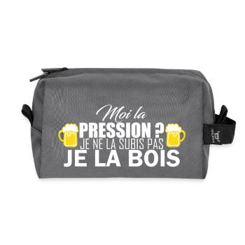 moi la pression - Recycled Toiletry Zip Bag - anthracite - Front