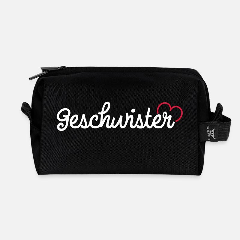 Geschwister - Recycelte Kulturtasche - Schwarz