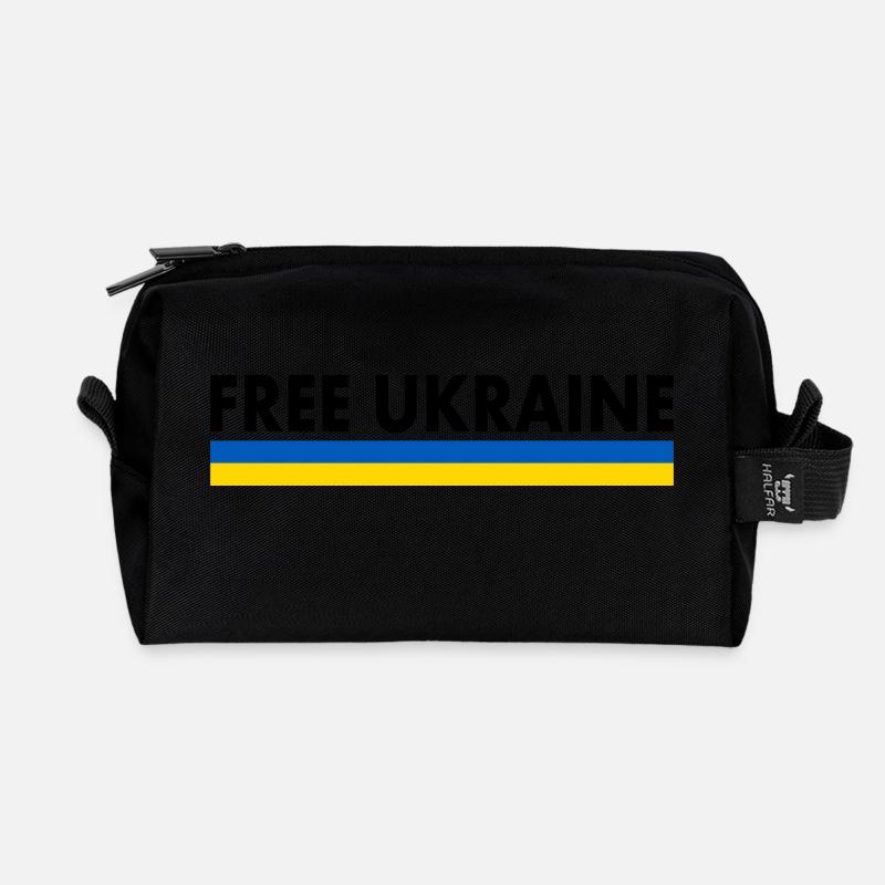 Free ukraine - Recycelte Kulturtasche - Schwarz