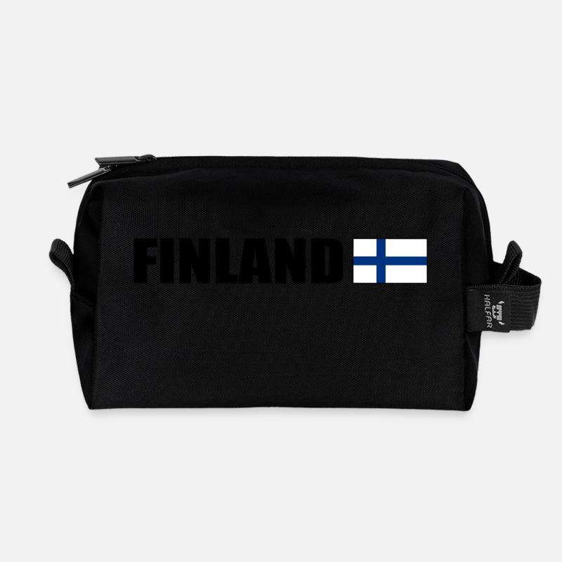 Finnland - Recycelte Kulturtasche - Schwarz