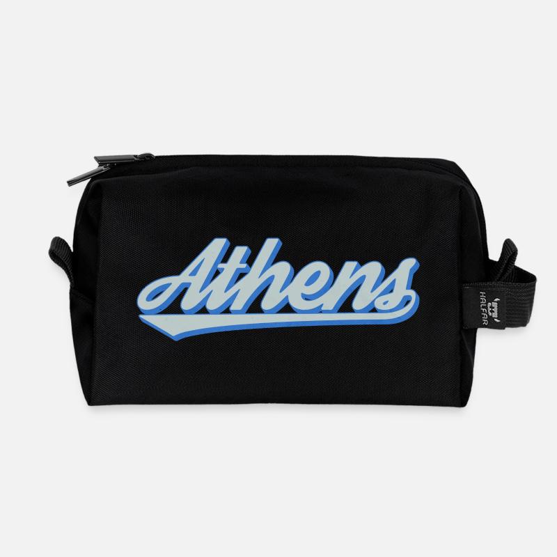 Athens Script Retro - Recycelte Kulturtasche - Schwarz