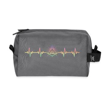 Masonic Tshirt, Masonic Gift - Recycled Toiletry Zip Bag - anthracite - Front