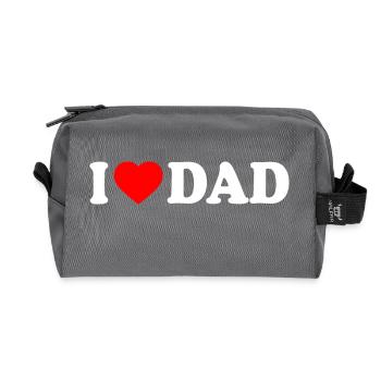 I love dad - Recycled Toiletry Zip Bag - anthracite - Front