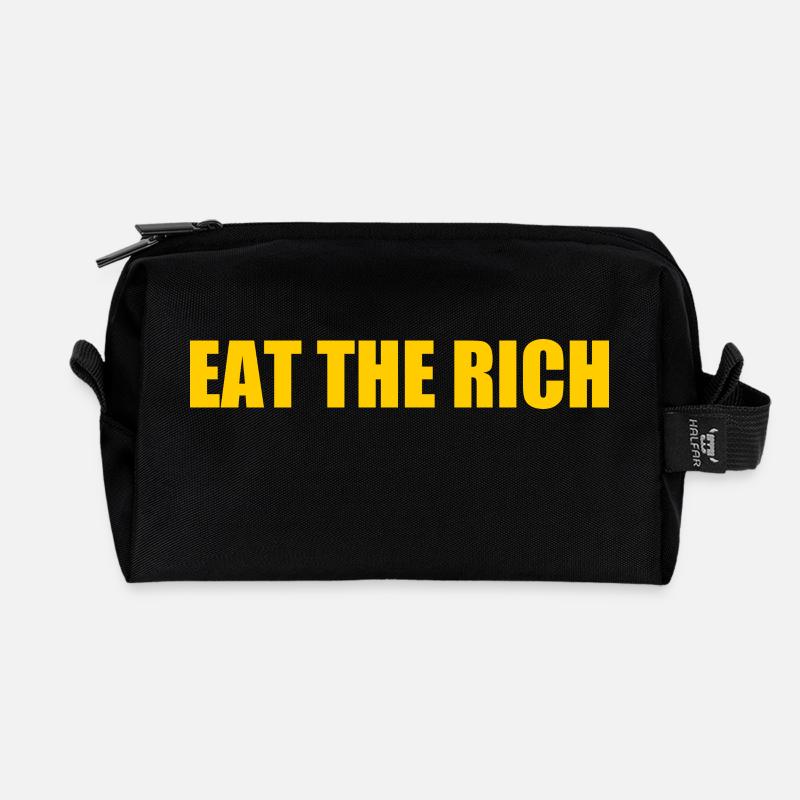 Eat the rich - Recycelte Kulturtasche - Schwarz