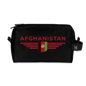 Afghanistan Design – Fierté et culture - Trousse de toilette en tissu recyclé - noir - Devant