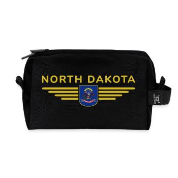 T-shirt de fan du Dakota du Nord – Parfait pour les fans - Trousse de toilette en tissu recyclé - noir - Devant