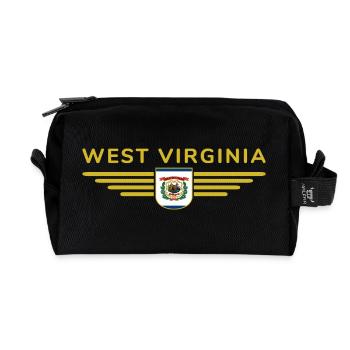 West Virginia Fan Shirt – Natur & Stolz - Recycelte Kulturtasche - Schwarz - Vorne