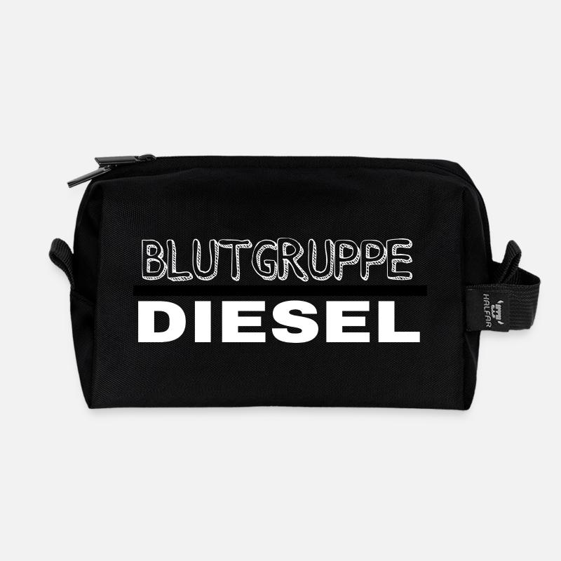 Blutgruppe Diesel Design auf Kleidung - Recycelte Kulturtasche - Schwarz