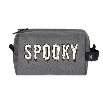 Gruseliger Spooky Halloween Druck - Recycelte Kulturtasche - Anthrazit - Vorne