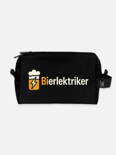 Bierblitz Illustration: Wolke & Blitze - Recycelte Kulturtasche - Schwarz