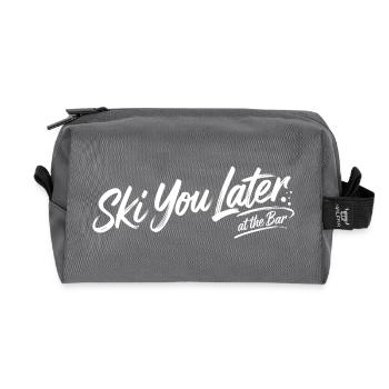 Ski You Later At The Bar - Recycled Toiletry Zip Bag - anthracite - Front