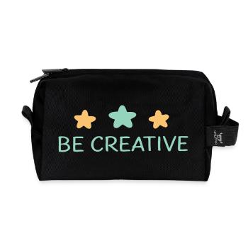 Werden Sie kreativ: Pastel Stars - Recycelte Kulturtasche - Schwarz - Vorne