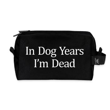 In Dog Years bin ich tot - Recycelte Kulturtasche - Schwarz - Vorne