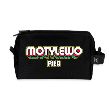Schmetterlings-Piła. Name des Retro-Bezirks - Recycelte Kulturtasche - Schwarz - Vorne