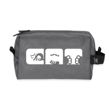 Le chat et les Japonais - Trousse de toilette en tissu recyclé - anthracite - Devant