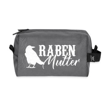Rabenmutter - Vogel Mama Mutter Eltern Schwanger - Recycelte Kulturtasche - Anthrazit - Vorne