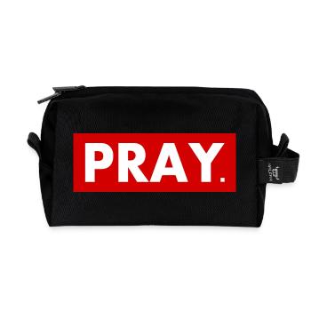 Pray - Recycelte Kulturtasche - Schwarz - Vorne