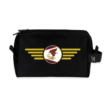 American Samoa, Elegance Style Design T-Shirt - Recycled Toiletry Zip Bag - black - Front