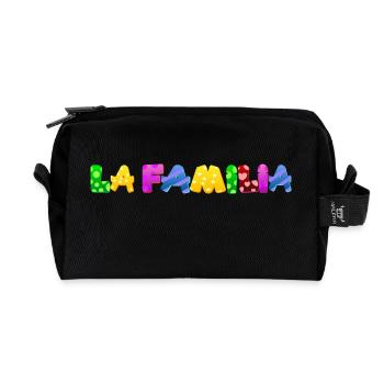 Baby Eltern Kind Geschenk Sprüche Geburt Mama Papa - Recycelte Kulturtasche - Schwarz - Vorne