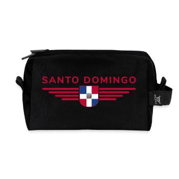 Conception de t-shirt Santo Domingo - Trousse de toilette en tissu recyclé - noir - Devant
