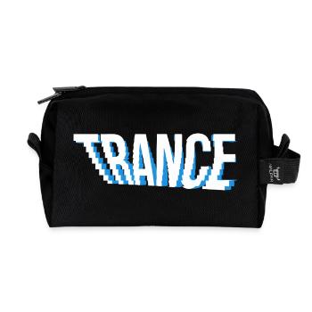 trance music logo design. - Recycled Toiletry Zip Bag - black - Front
