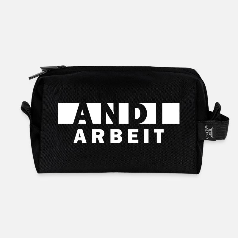 Andi Arbeit – Lustiger Namensspruch Andreas Andrea - Recycelte Kulturtasche - Schwarz