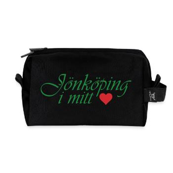 Jönköping in meinem Herzen - Recycelte Kulturtasche - Schwarz - Vorne