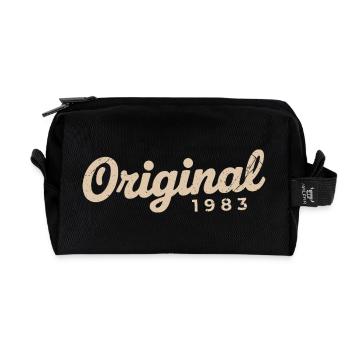 1983 Birthday Gift | Born in 1983 - Recycled Toiletry Zip Bag - black - Front