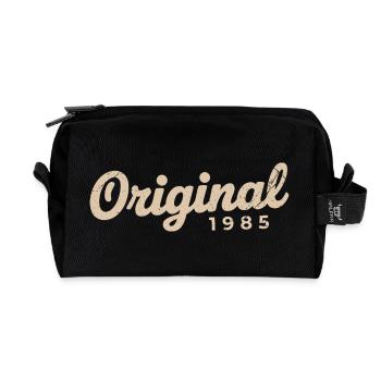 1985 Birthday Gift | Born in 1985 - Recycled Toiletry Zip Bag - black - Front