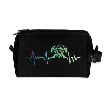 Feuerwehrmann Herzschlag Feuerwehrmann - Recycelte Kulturtasche - Schwarz - Vorne