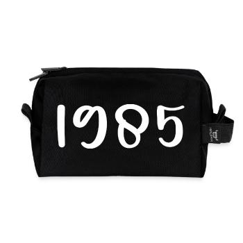 1985 Birthday 1985 - Recycled Toiletry Zip Bag - black - Front