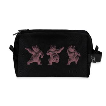 Tanzender Bär Vintage Lustiges Design - Recycelte Kulturtasche - Schwarz - Vorne