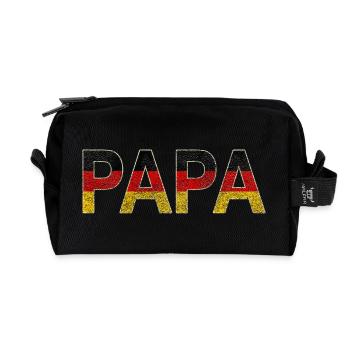 Dad in Flag Texture German - Recycled Toiletry Zip Bag - black - Front