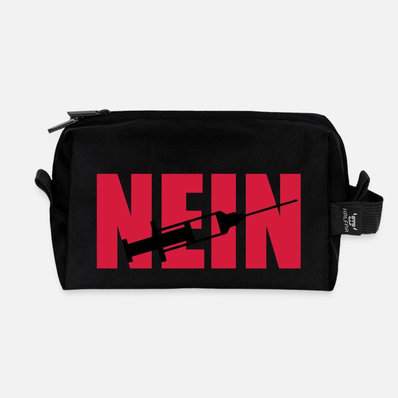 Nein Spritze - Recycelte Kulturtasche - Schwarz