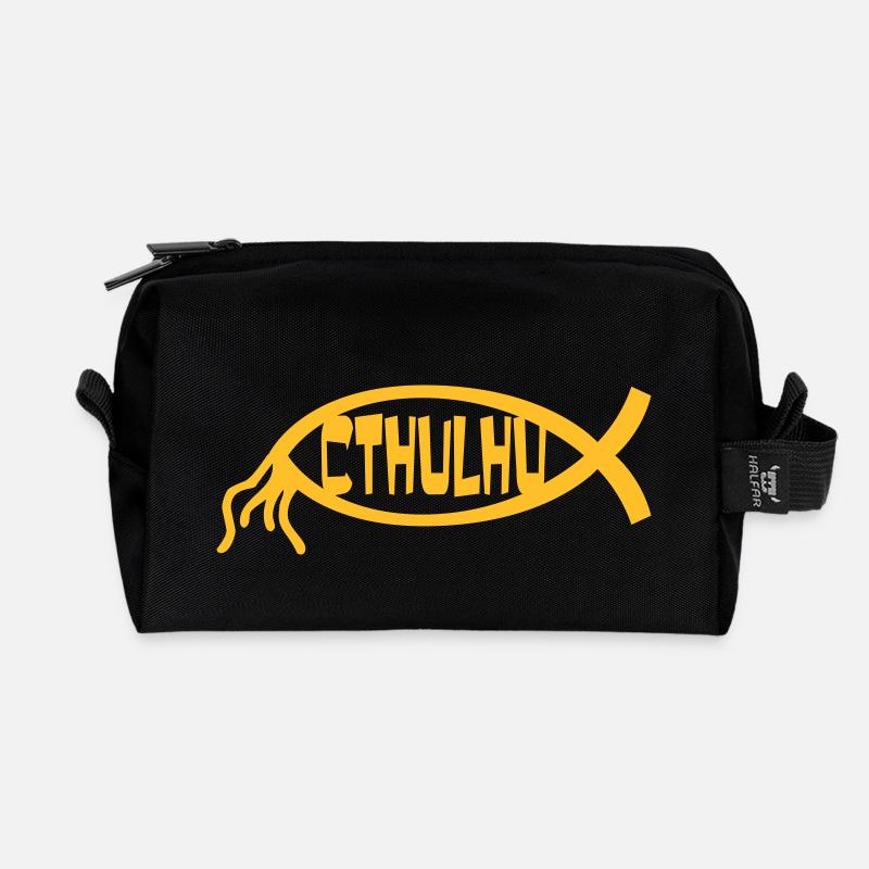 cthulhu - Recycled Toiletry Zip Bag - black