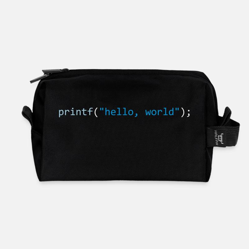 Hello, World - Recycelte Kulturtasche - Schwarz