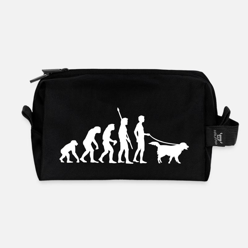 evolution_dog - Recycelte Kulturtasche - Schwarz